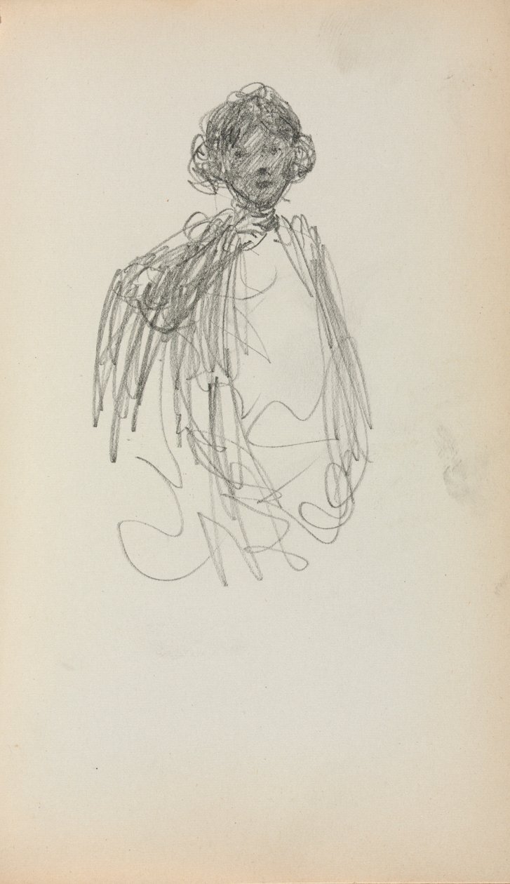 İtalyan Eskiz Defteri: Kadın, bel uzunluğu sayfa 217, 1898-1899. by Maurice Brazil Prendergast