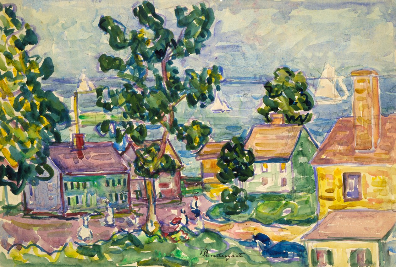 New England Sahil Köyü, yaklaşık 1915-1918. by Maurice Brazil Prendergast