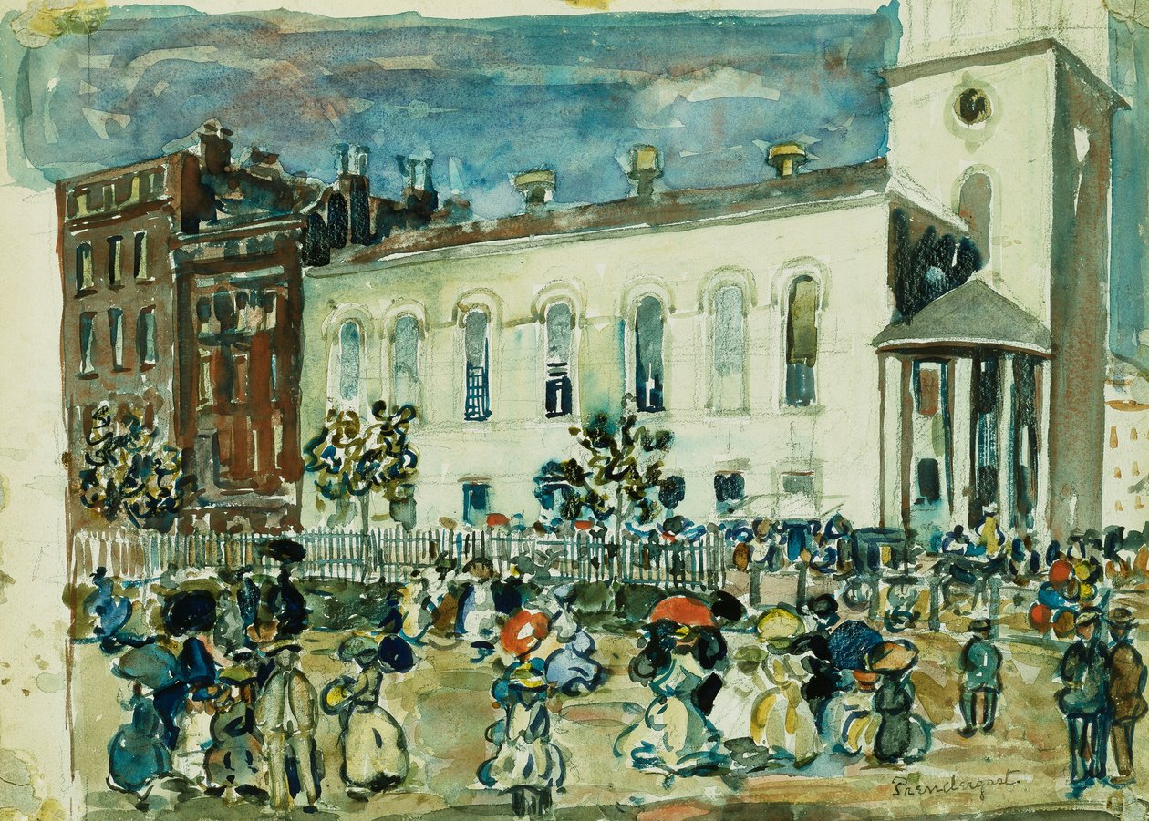 Park Street Kilisesi, Boston, c.1905-1907 by Maurice Brazil Prendergast