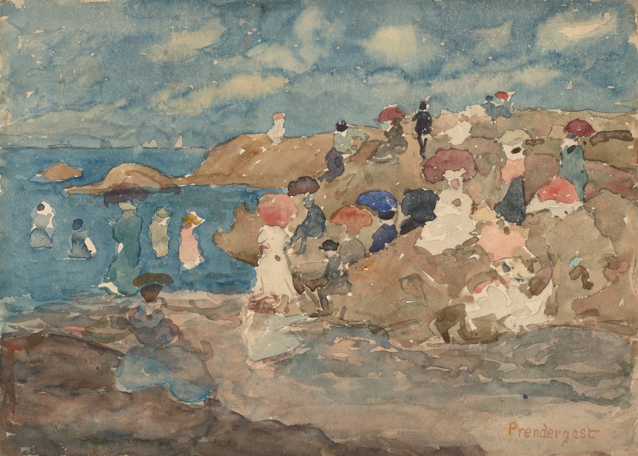 Revere Plajı, c. 1896. by Maurice Brazil Prendergast