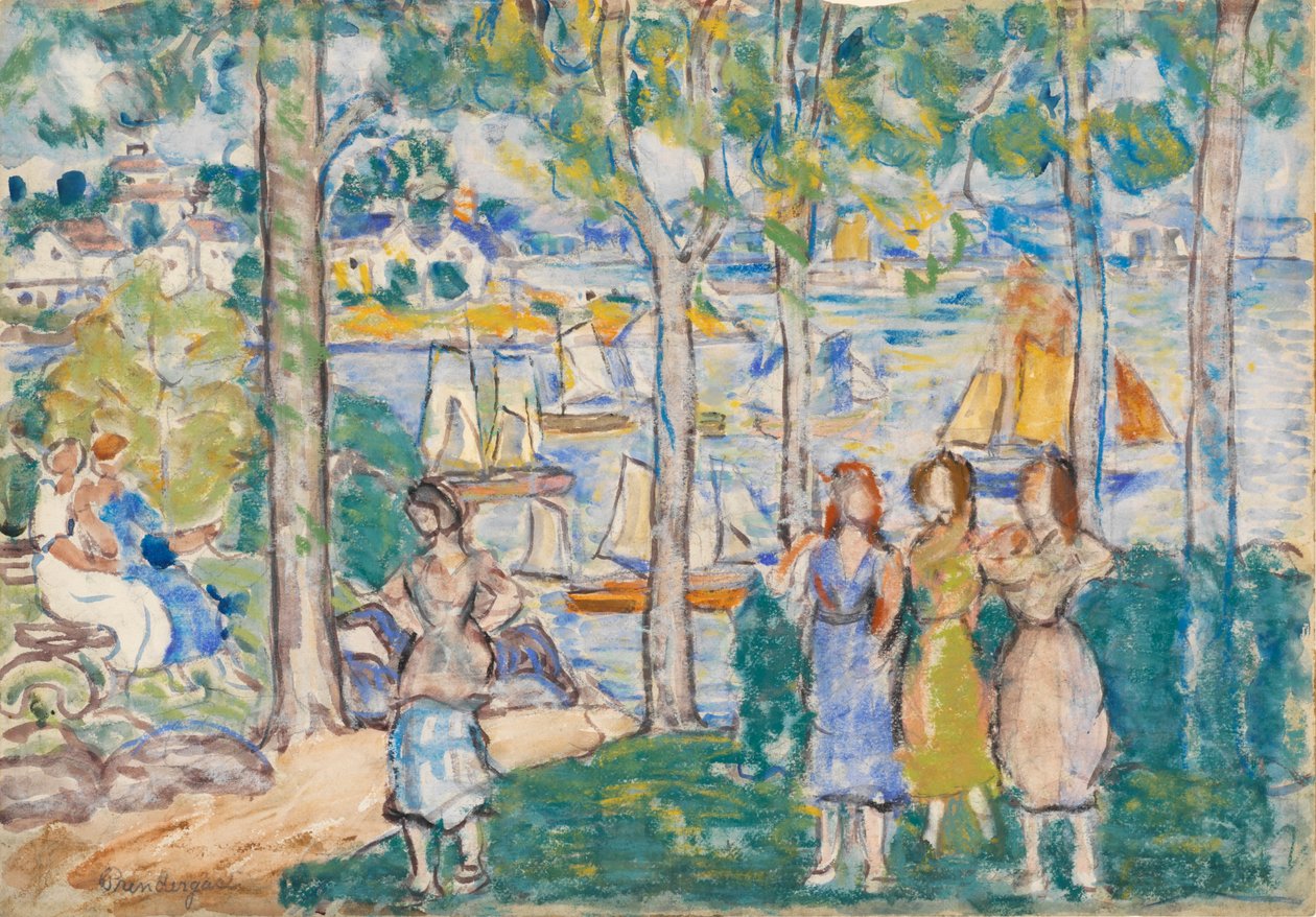 Ağaçlar, Evler, İnsanlar by Maurice Brazil Prendergast