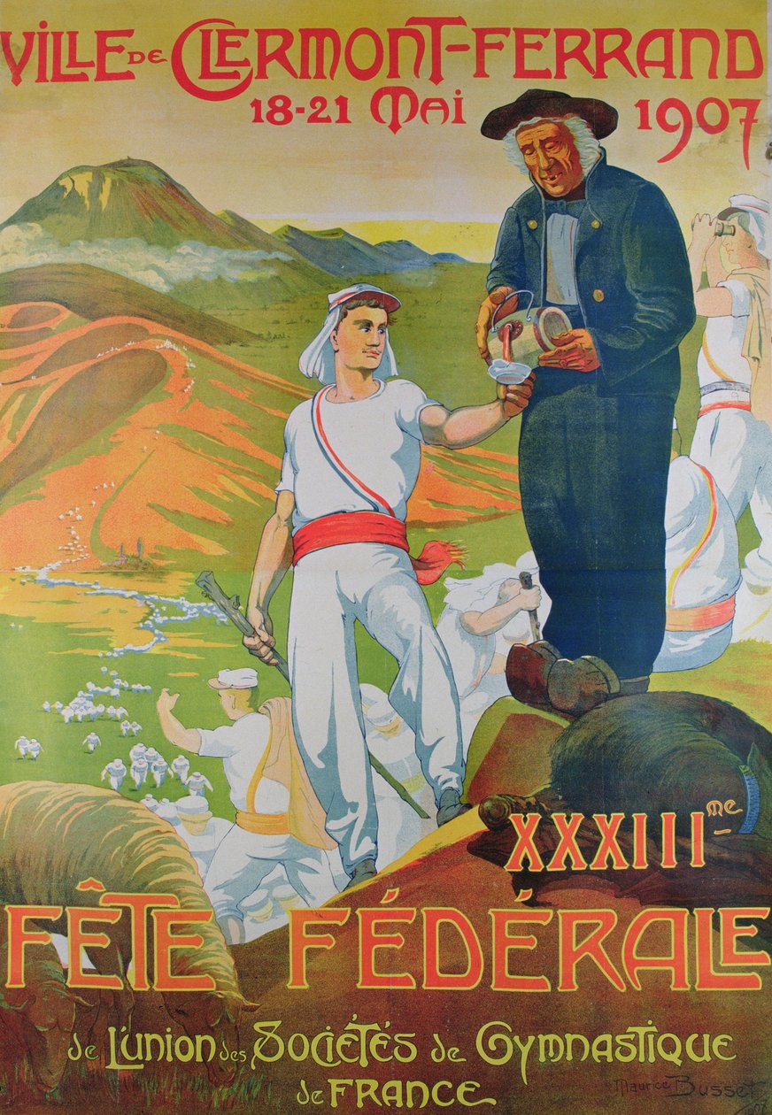 Fete Federale afişi, Mayıs 1907 (renkli taş) by Maurice Busset