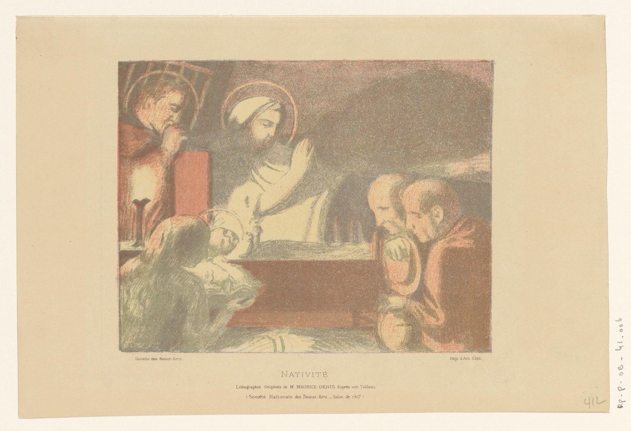 İsa Çocuk Nativite hayranlığı (nesne üzerindeki başlık) by Maurice Denis
