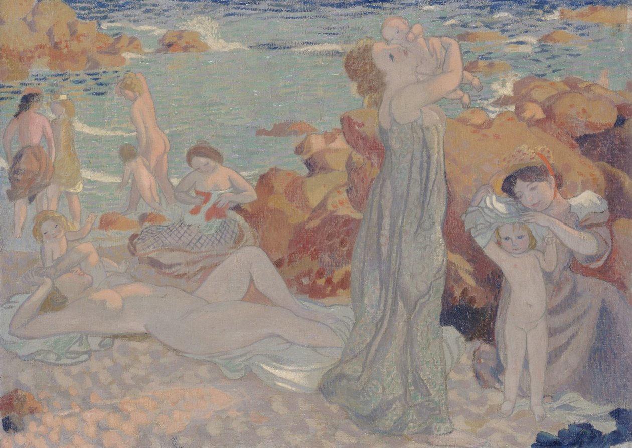 Yıkananlar, Pouldu plajı, 1899. by Maurice Denis