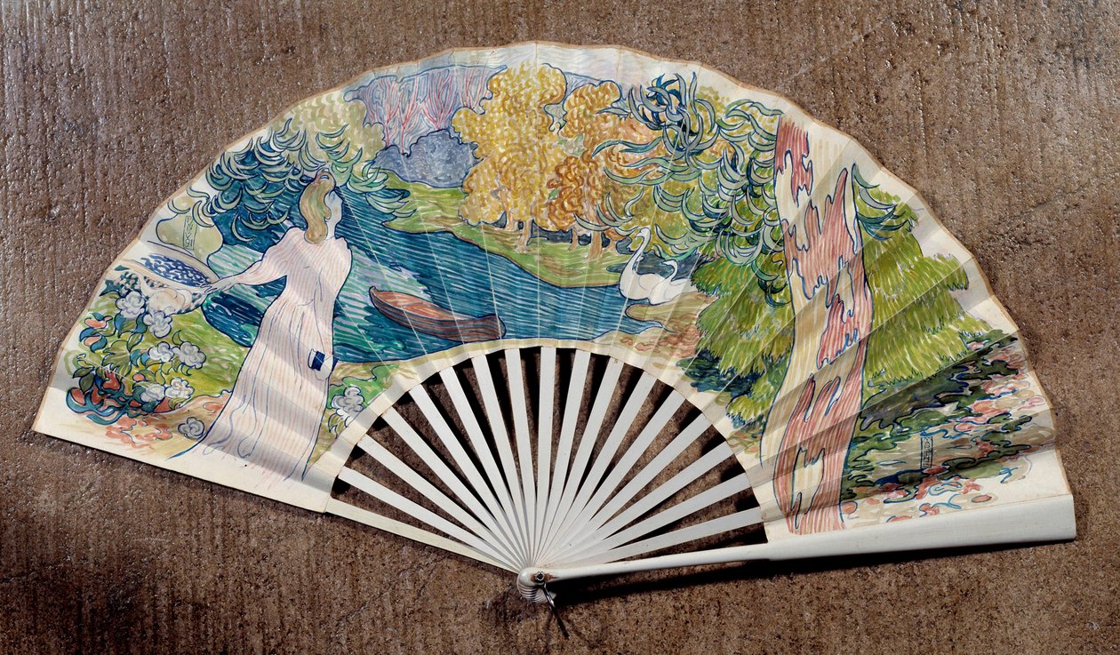 Maurice Denis (1870-1943) tarafından dekore edilmiş nişan yelpaze, 1891 by Maurice Denis
