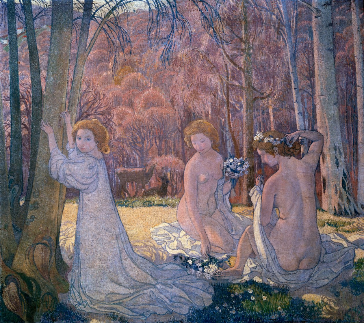 Bahar Manzarası Kutsal Korudaki Figürler, 1897 by Maurice Denis