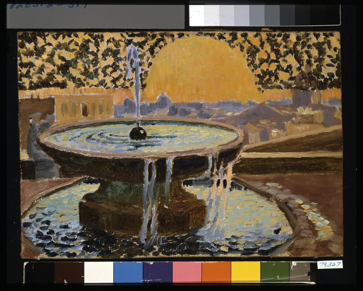 Villa Medici'deki Çeşme (katmanlı karton üzerine yağlı boya) by Maurice Denis