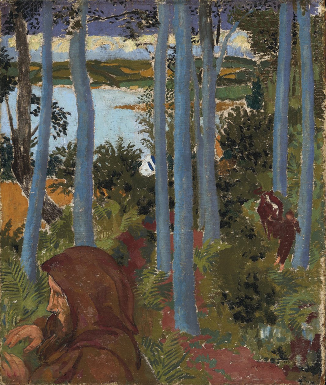 Kapşonlu Adam ile Manzara, 1903. by Maurice Denis