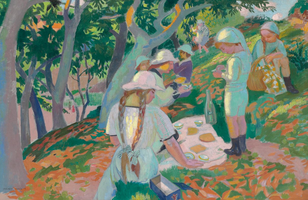 Kestane ağaçlarının altında atıştırmalık, 1914 by Maurice Denis