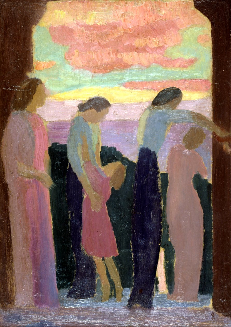 Marthe Denis ve Balkondaki Çocuklar, 1900-1940 by Maurice Denis