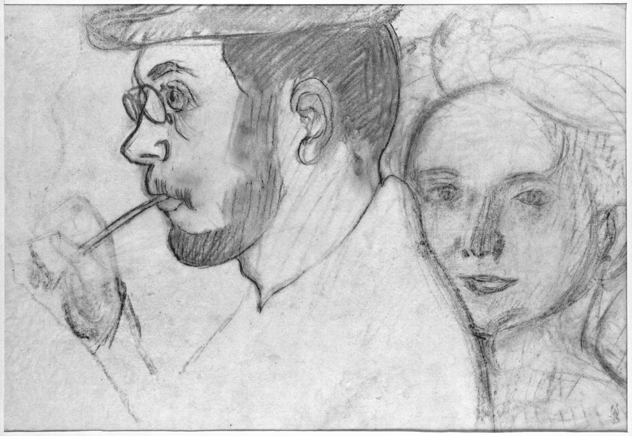 Pierre Bonnard (1867-1947) ve Marthe Denis (1871-1919) 1899 (kağıt üzerinde kömür) by Maurice Denis