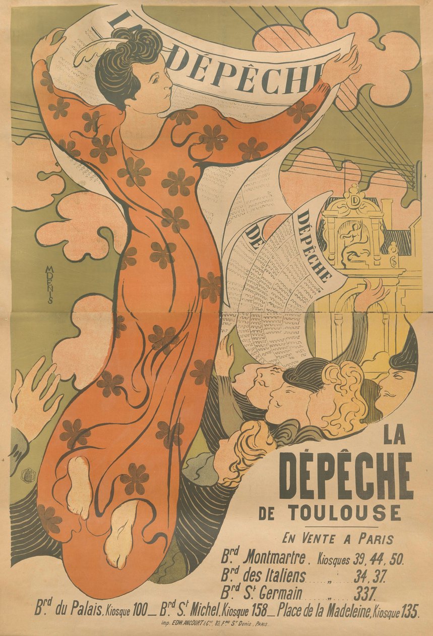 La Dépêche de Toulouse gazetesinin afişi, 1892. by Maurice Denis