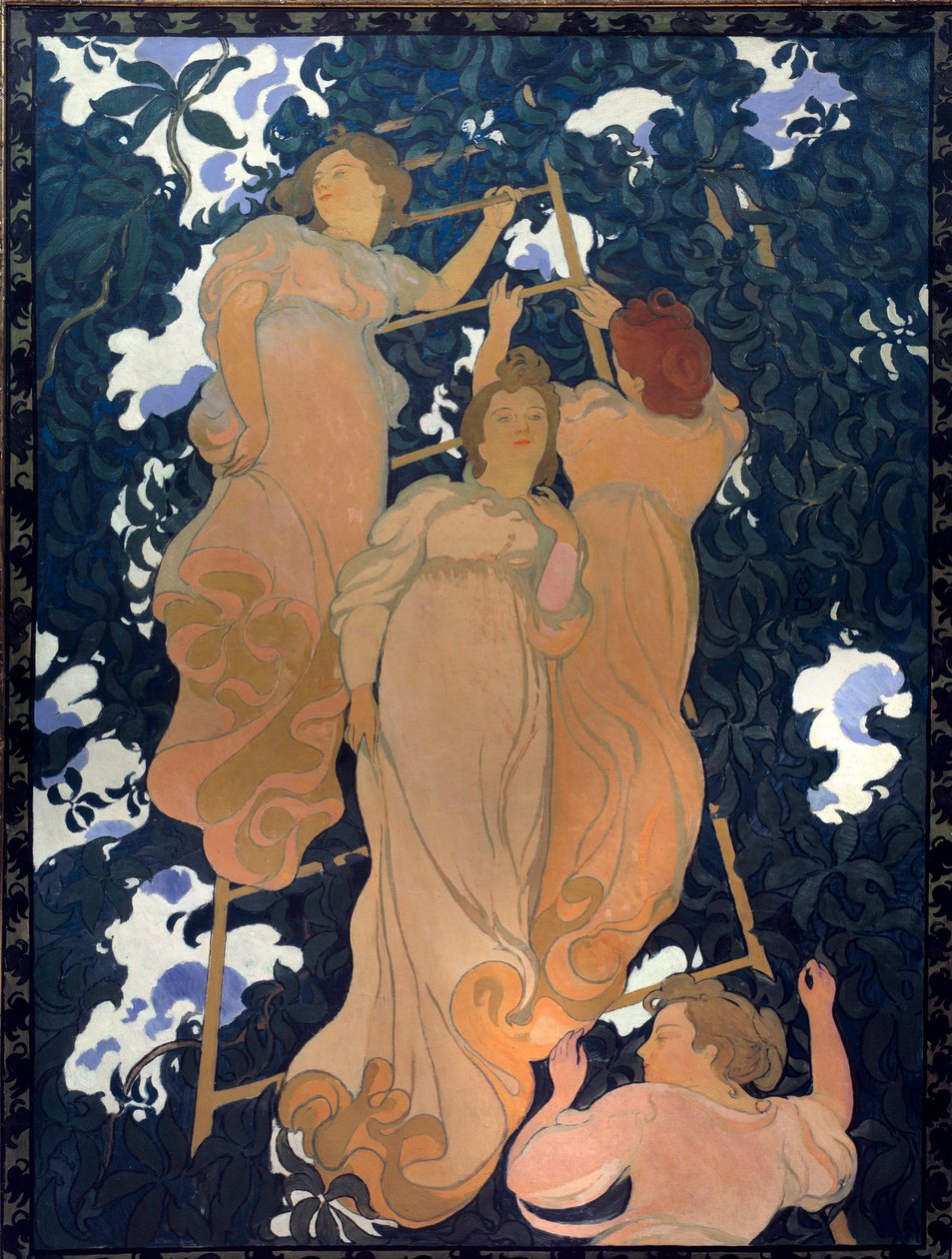 Tavan için Karton Üzerine Yapıştırılmış Yeşillik Kanvasındaki Ölçek by Maurice Denis