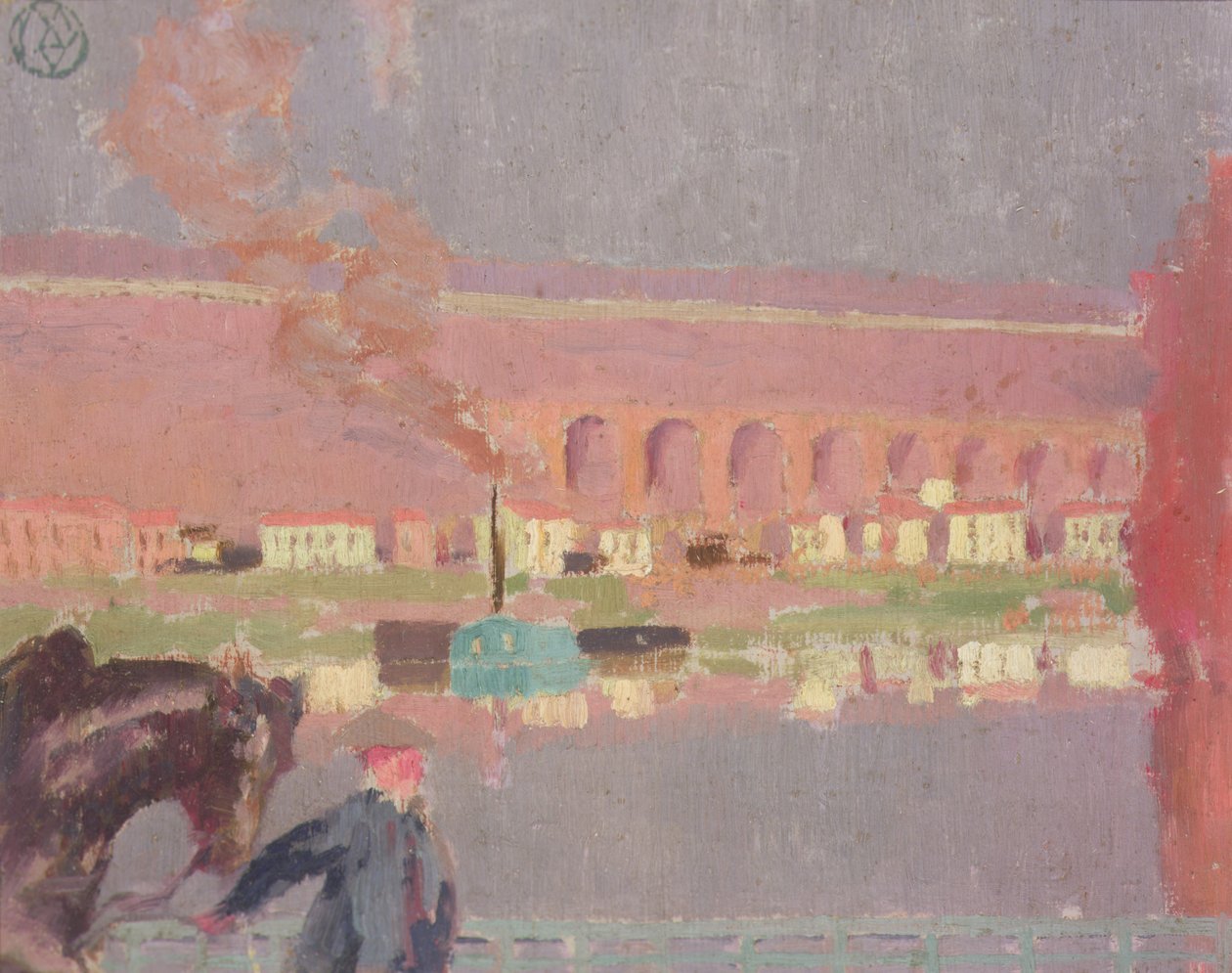 Pecq'teki eski köprüden görülen Pecq Viyadüğü, c.1898 (resim) by Maurice Denis