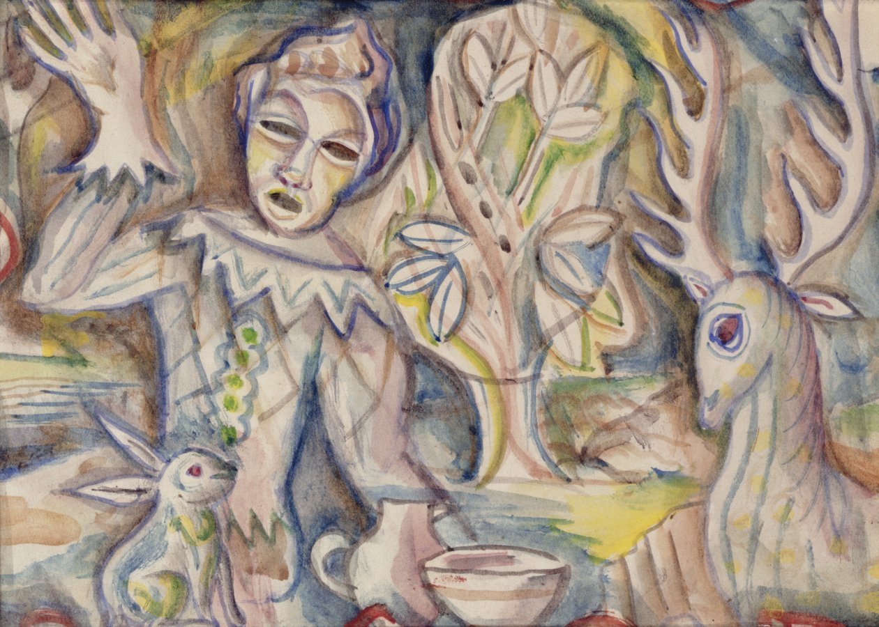 Harlequin, c.1940-41 (kağıt üzerine sulu boya) by Maurice Denton Welch