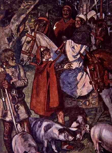 "Ivanhoe for Boys and Girls"den bir çizim, Alice Jackson, pub tarafından yeniden anlatıldı. 1924 (taş) by Maurice Greiffenhagen