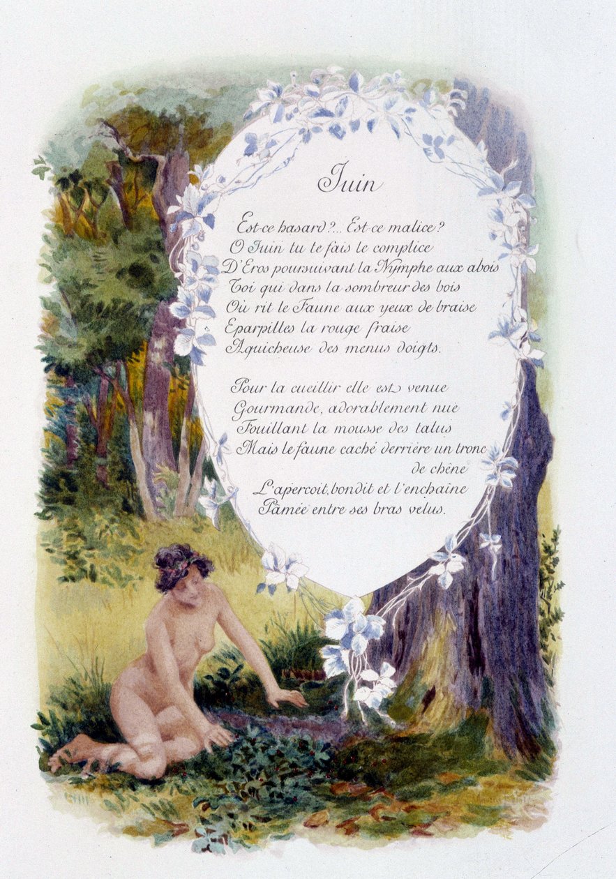 Haziran Jérôme Doucet tarafından “Ayın Şarkısı”, illüstrasyon - Maurice Leloir, ed. Reims 1904. L. Michaud by Maurice Leloir