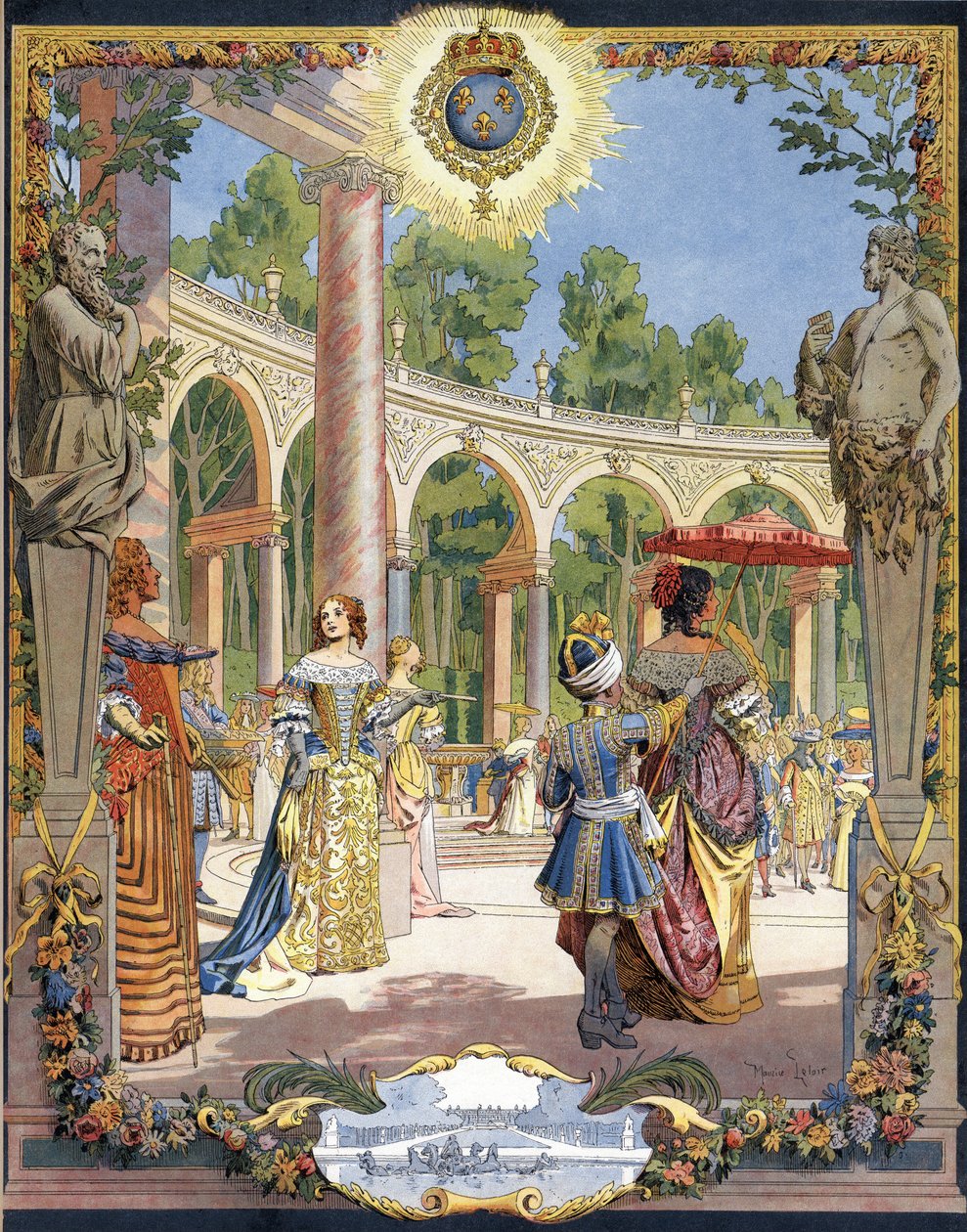 Güneş Kralı olarak bilinen Kral Louis XIV (Kral Güneş veya Büyük Louis by Maurice Leloir