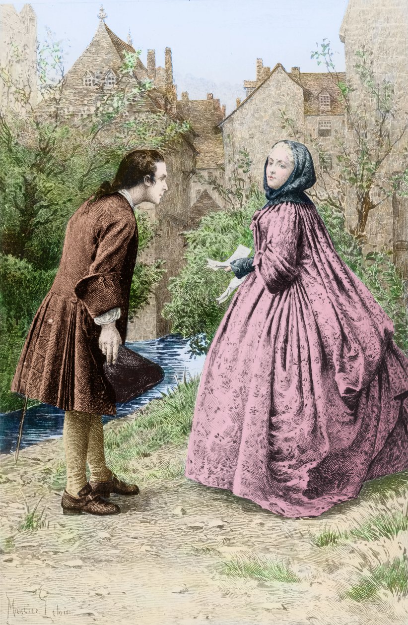 Genç Jean-Jacques Rousseau ve gelecekteki yakın arkadaşı Madame de Warens