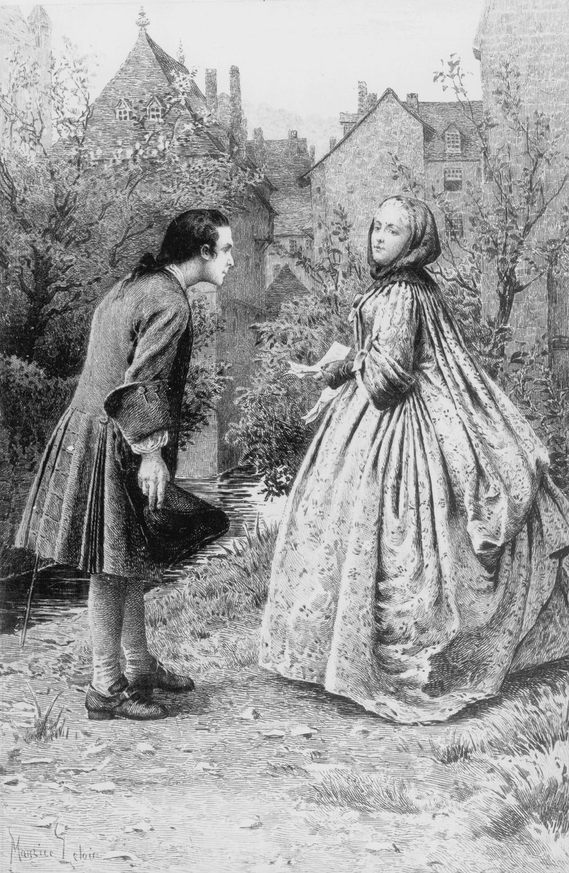 Genç Jean-Jacques Rousseau ve gelecekteki yakın arkadaşı Madame de Warens