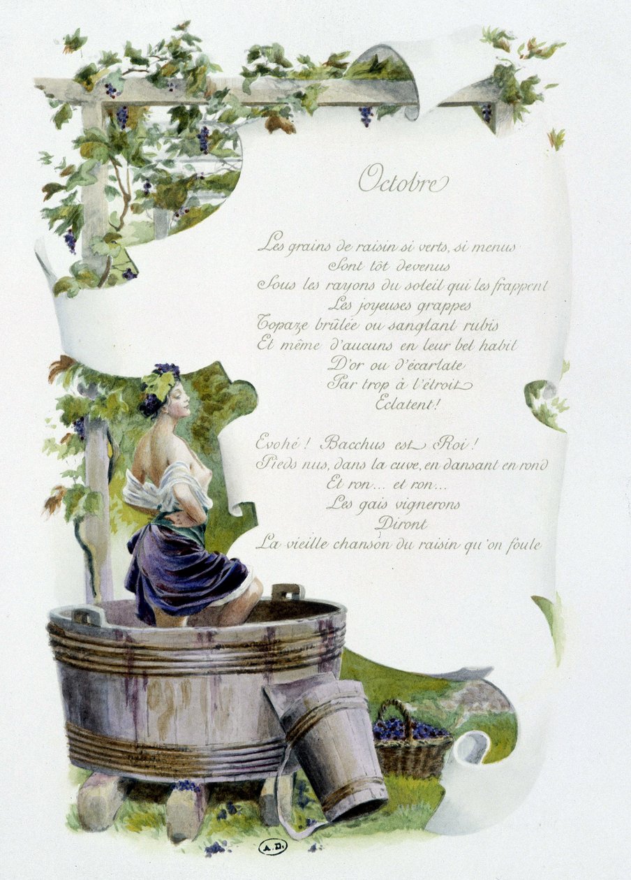 Jérôme Doucet tarafından Ekim ““Ayın Şarkısı””, illüstrasyon - Maurice Leloir, ed. Reims 1904. L. Michaud by Maurice Leloir