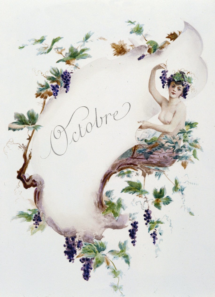 Jérôme Doucet tarafından Ekim ““Ayın Şarkısı””, illüstrasyon - Maurice Leloir, ed. Reims 1904. L. Michaud by Maurice Leloir