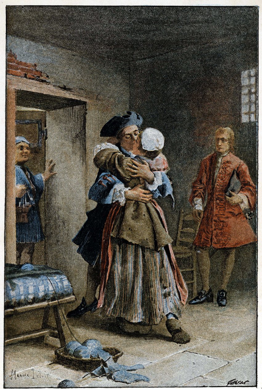 Hastane ziyareti - Fransız yazar Abbe Prevost (1697-1763) tarafından “Manon Lescaut ve Chevalier Des Grieux Tarihi”nde. Maurice Leloir