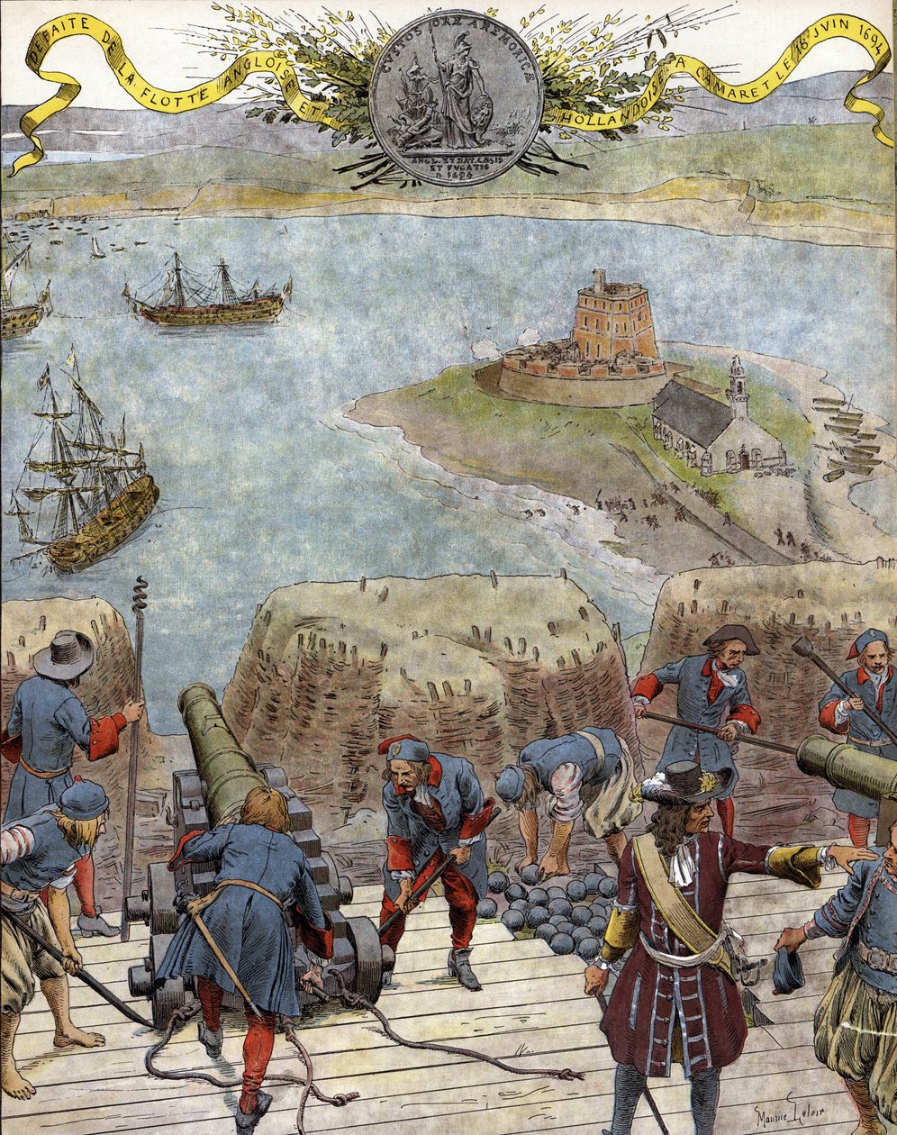 Augsburg Birliği Savaşı: İngiliz ve Hollanda filolarının Camaret (Camaret Muharebesi) önünde yenilmesi, 18 Haziran by Maurice Leloir