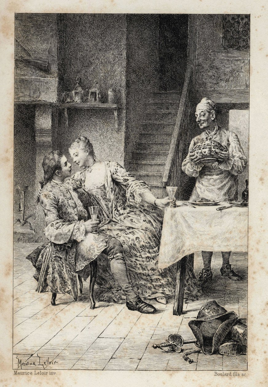 Fransız yazar Abbe Prevost (1697-1763) tarafından “Manon Lescaut ve Chevalier Des Grieux Tarihi”nde. Maurice Leloir