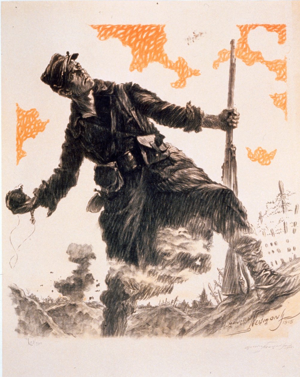 Fransız Birinci Dünya Savaşı propaganda afişi Tüylüler Günü. 25-26 Aralık 1915, pub. 1915 by Maurice Louis Henri Neumont