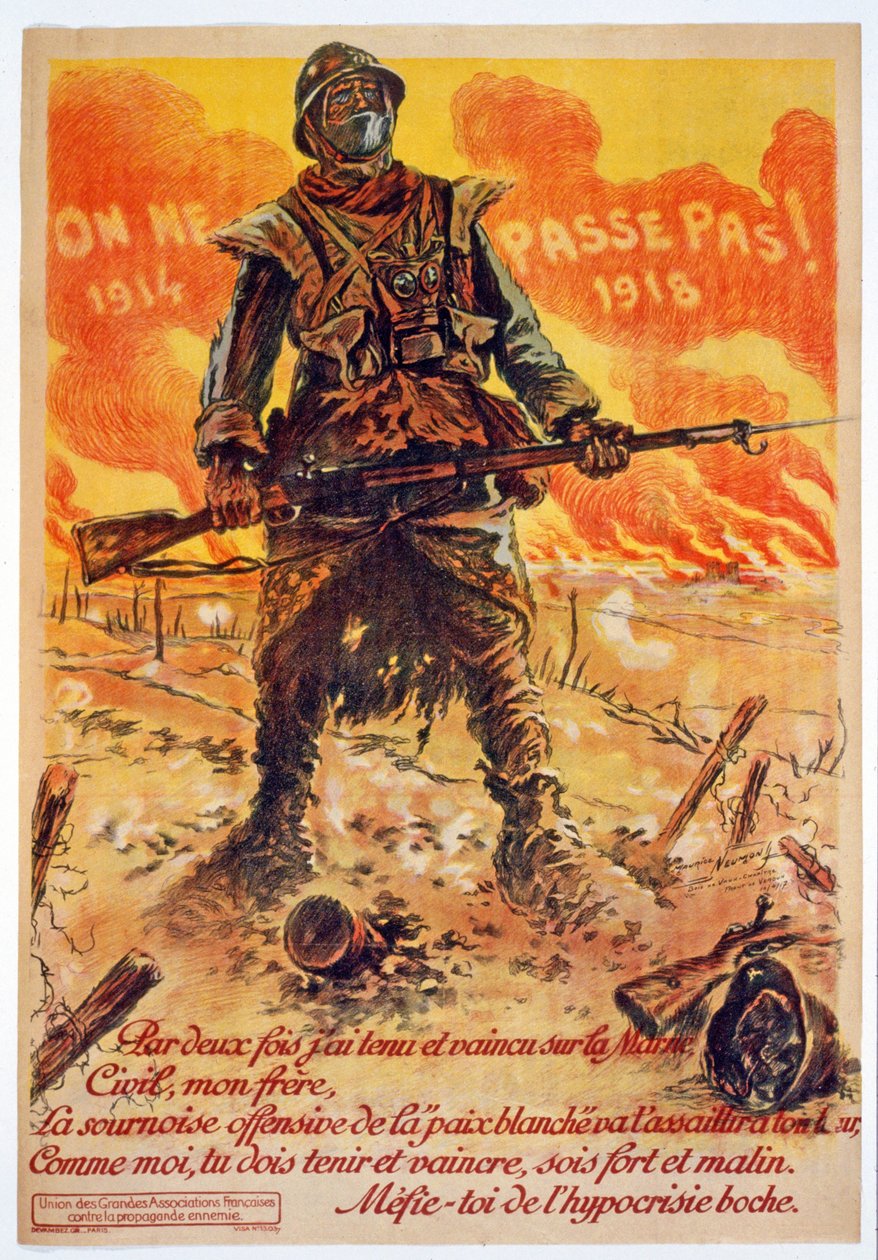 On ne passe pas, 1914-1918, basılmış Paris, c.1918 by Maurice Louis Henri Neumont