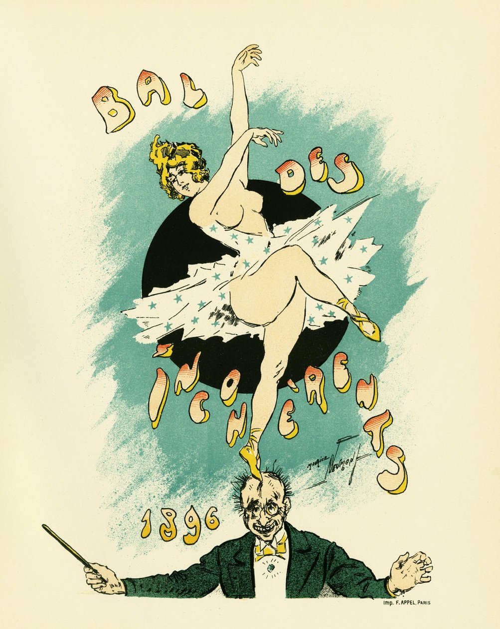 Tutarsızlar balosu için poster, 1885 ve 1896 yılları arasında Paris
