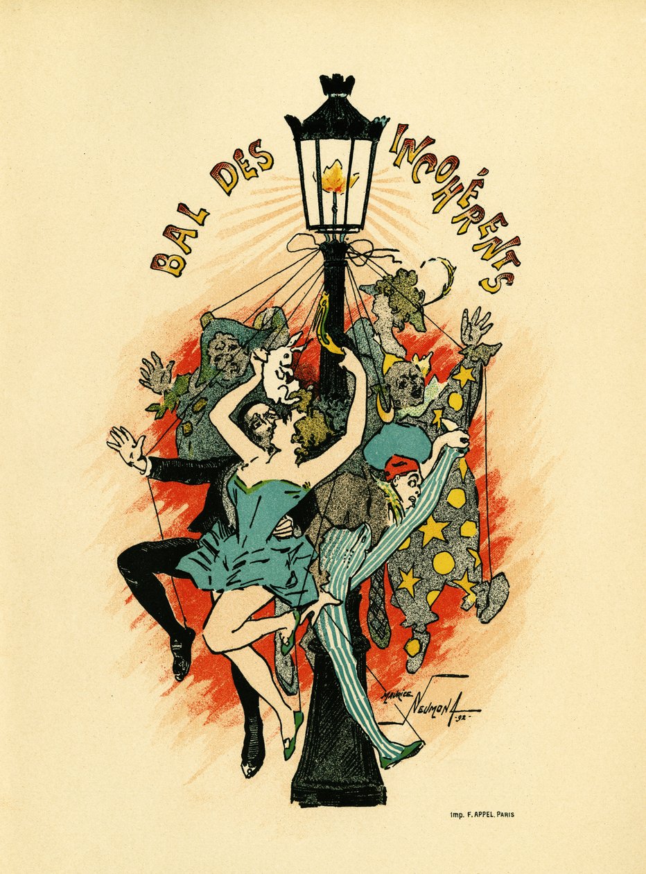 Poster pour le bal des incoherents, bal 1885 ve 1896 yılları arasında Jules Levy tarafından 1882