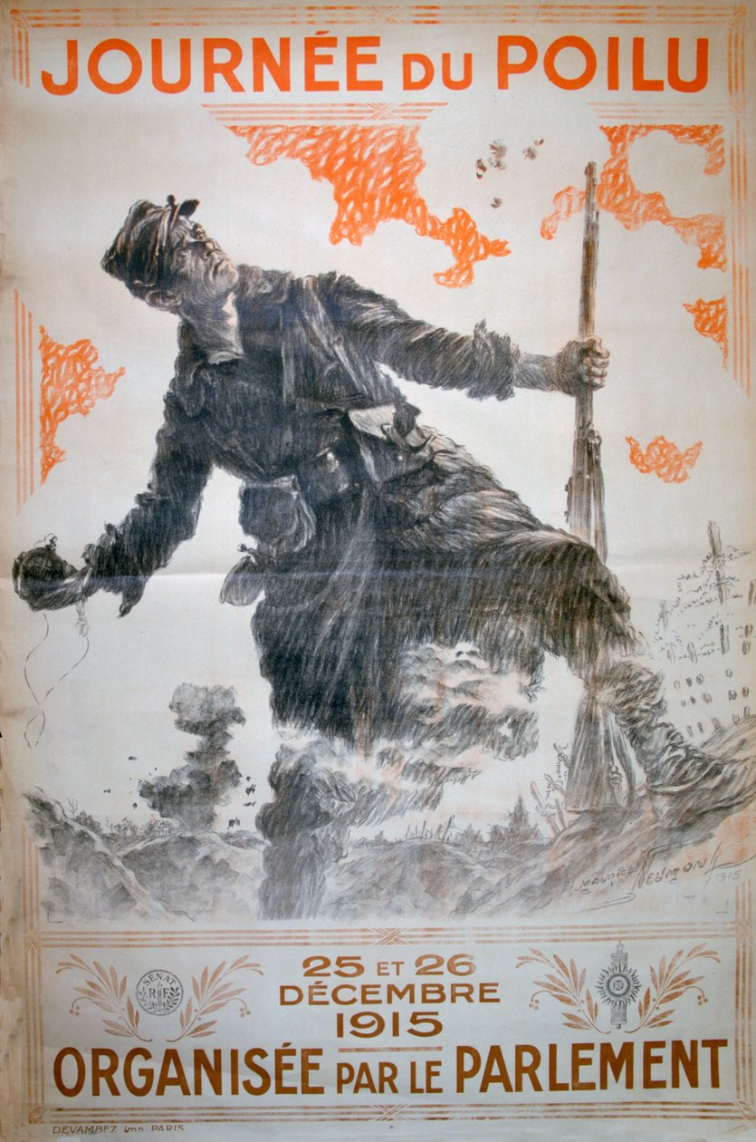 Tüylü Gün 25 ve 26 Aralık 1915, Fransız I. Dünya Savaşı afişi, 1915 by Maurice Neumont