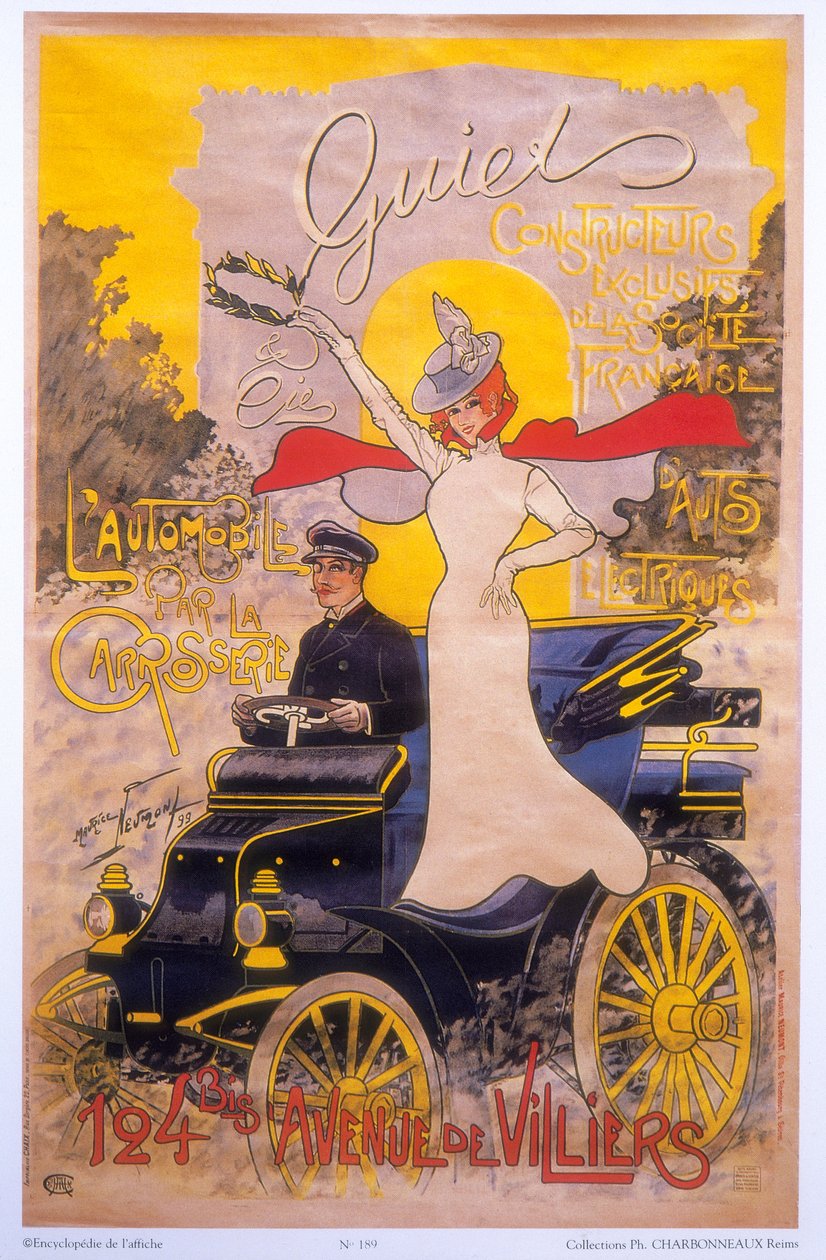 Poster reklam araba karoseri, 1899 by Maurice Neumont