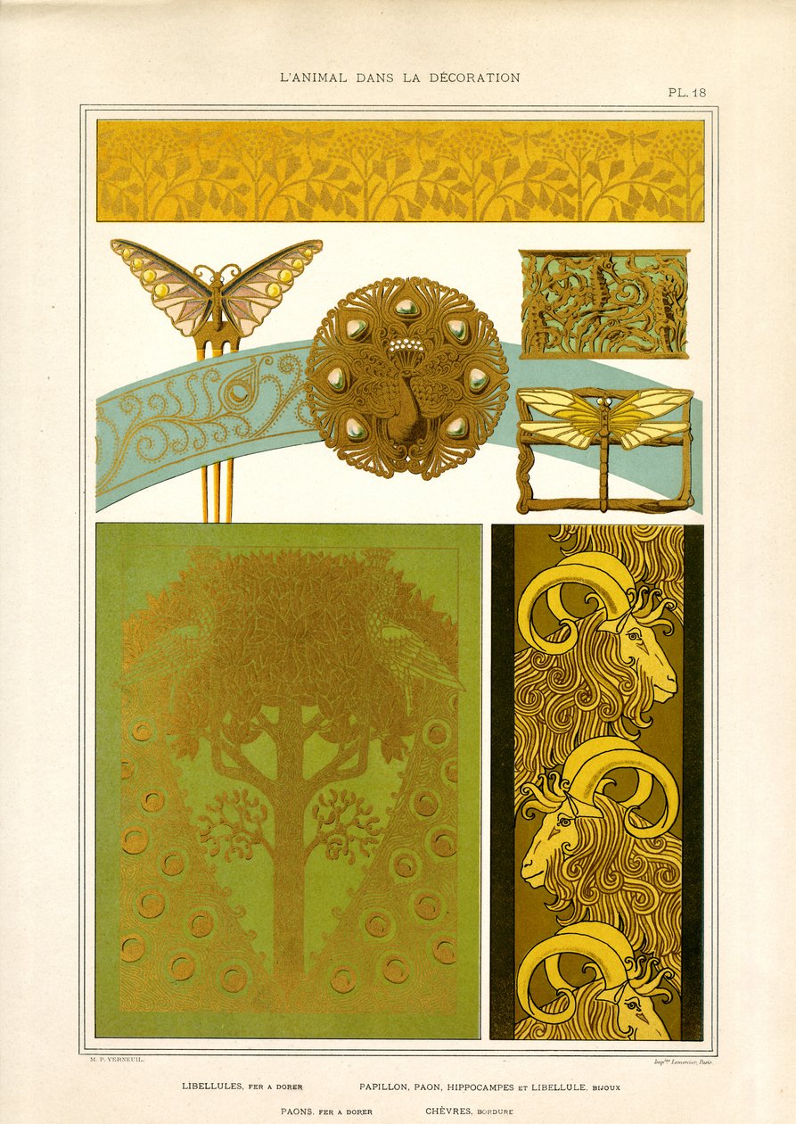 Takı ve Dekoratif Unsurlar için Hayvan Motifleri (lito) by Maurice Pillard Verneuil