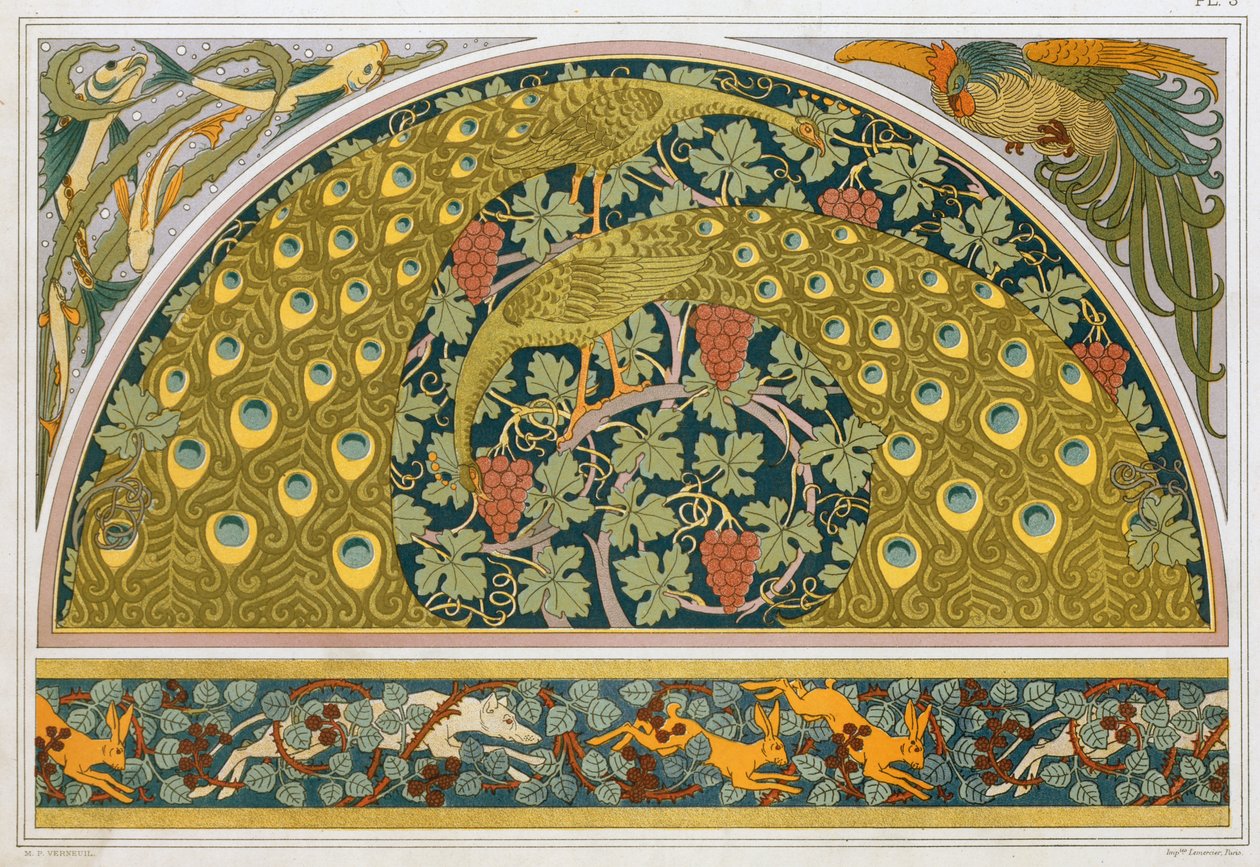 Kenarlıklar ve köşeler için tasarımlar, pub. 1897. by Maurice Pillard Verneuil