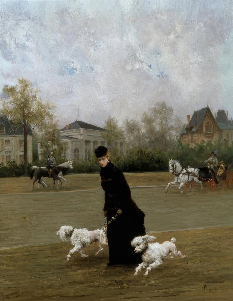 M.Poirson, Elegante au Bois de Boulogne, Paris / Gem., 1877 by Maurice Poirson