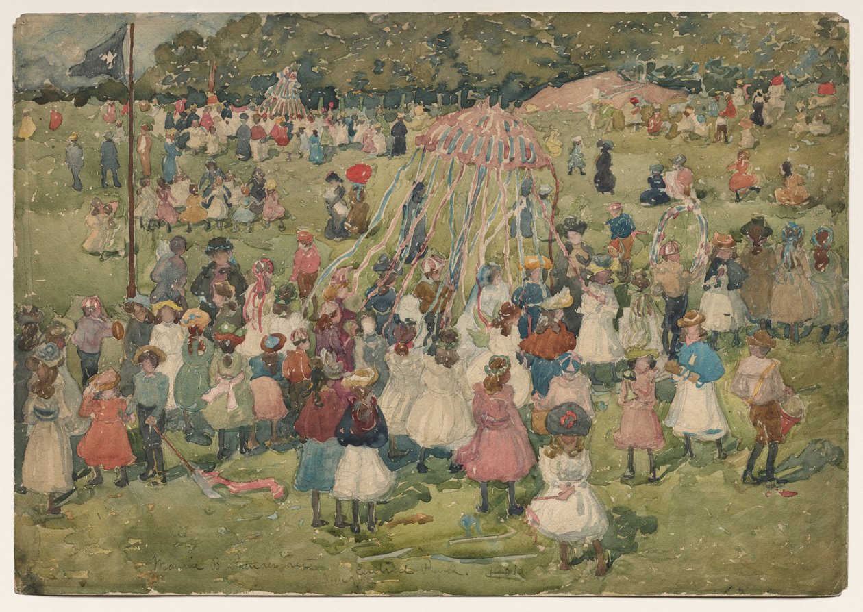 Mayıs Günü, Central Park by Maurice Brazil Prendergast