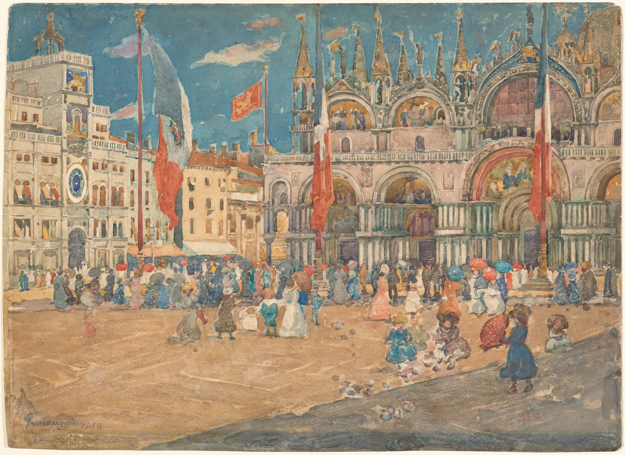 San Marco Meydanı by Maurice Brazil Prendergast