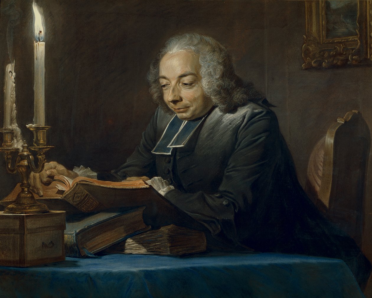 Abbe Jean-Jacques Huber, 1742 (pastel) by Maurice Quentin de La Tour