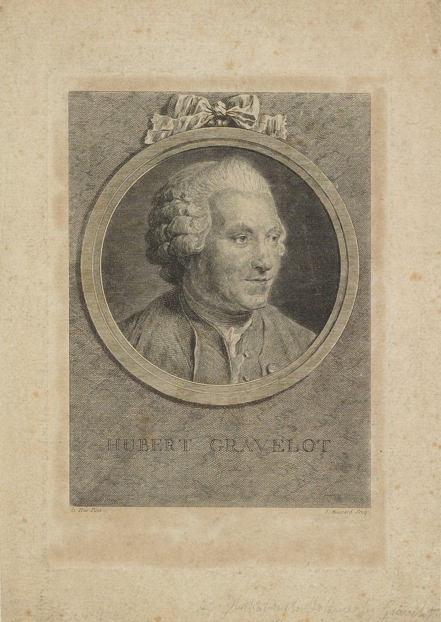 Hubert Gravelot, Jean Massard the Elder (1740-1822), c.1770 tarafından oyulmuş by Maurice Quentin de La Tour