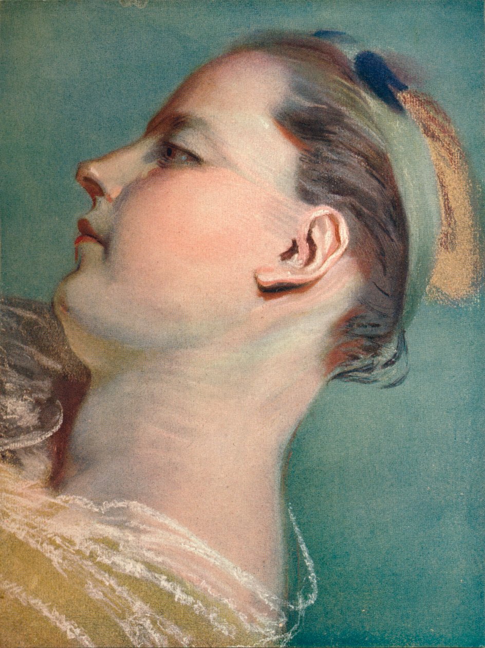 Yaslanmış Kafa, c1752 by Maurice Quentin de La Tour