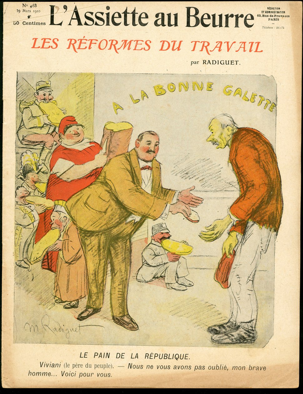 “L’Assiette au Beurre” kapağı, 468 numara, satirik renkli by Maurice Radiguet