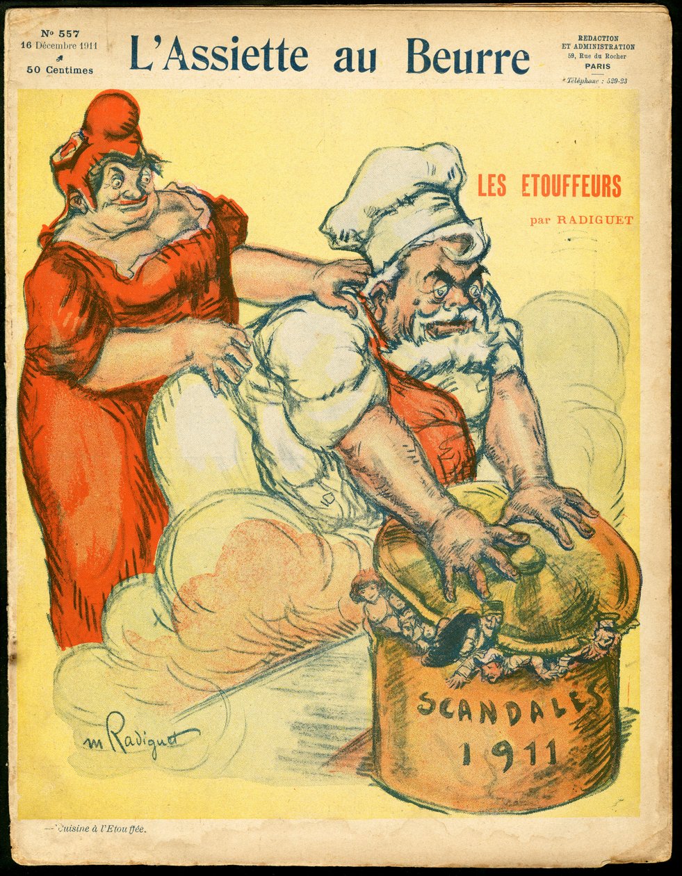 “L'Assiette au Beurre” kapağı, 557 numara, Renklerde Hiciv by Maurice Radiguet