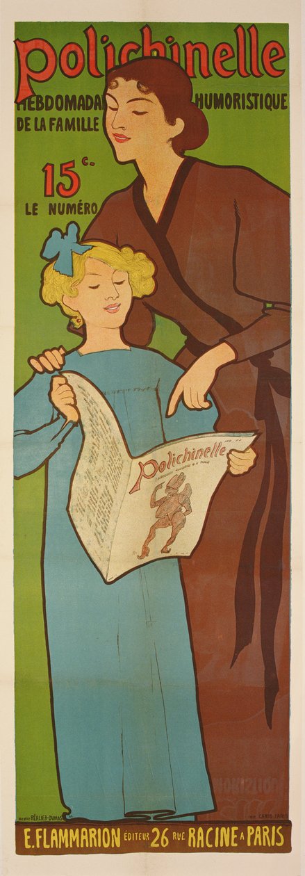 Haftalık mizahi gazete Polichinelle için poster, 1896 by Maurice Realier Dumas