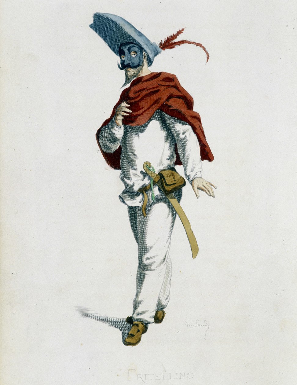 Fritellino “Masques et bouffons”tan (İtalyan komedisi), metin ve çizimler Maurice Sand, gravürler A. Manceau, önsöz Georges Sand, Paris, Michel Lévy Frères by Maurice Sand