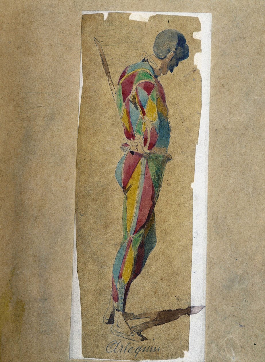 Harlequin, “” Masques et bouffons””tan (İtalyan komedisi), metin ve çizimler Maurice Sand, gravürler A. Manceau, önsöz Georges Sand by Maurice Sand