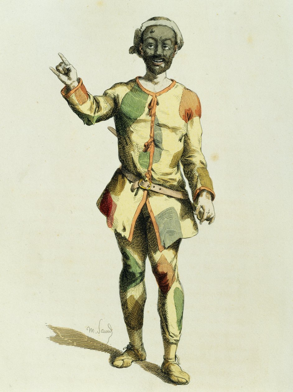 1570 yılında Harlequin, Maurice Sand (1823-1889) tarafından by Maurice Sand