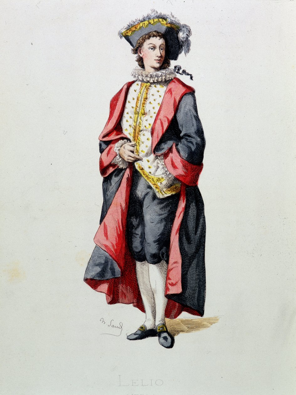 Lelio, “Masques et bouffons”tan (İtalyan komedisi), Maurice Sand
